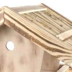 Kölle Vogelfutterhaus Aus Kiefernholz, Mit Strohdach, Ca. 30 X 38 Cm -Gartengeschäft Im Freien 0910100033 Koelle Futterspender Kiefernholz natur Strohdach ca30x38cm 2 117705
