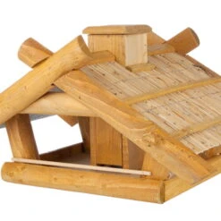 Vogelhaus Mit Strohdach Und Futterkamin -Gartengeschäft Im Freien 0910100238 vogelhaus fichte 40x65x55cm futterkamin 2 2760