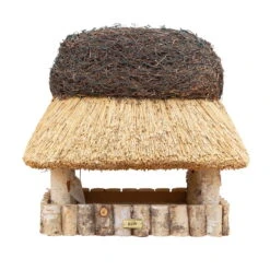 Kölle Vogelhaus „Pellworm“ Mit Reetdach, Eckig, Birke Natur, 45 Cm Hoch