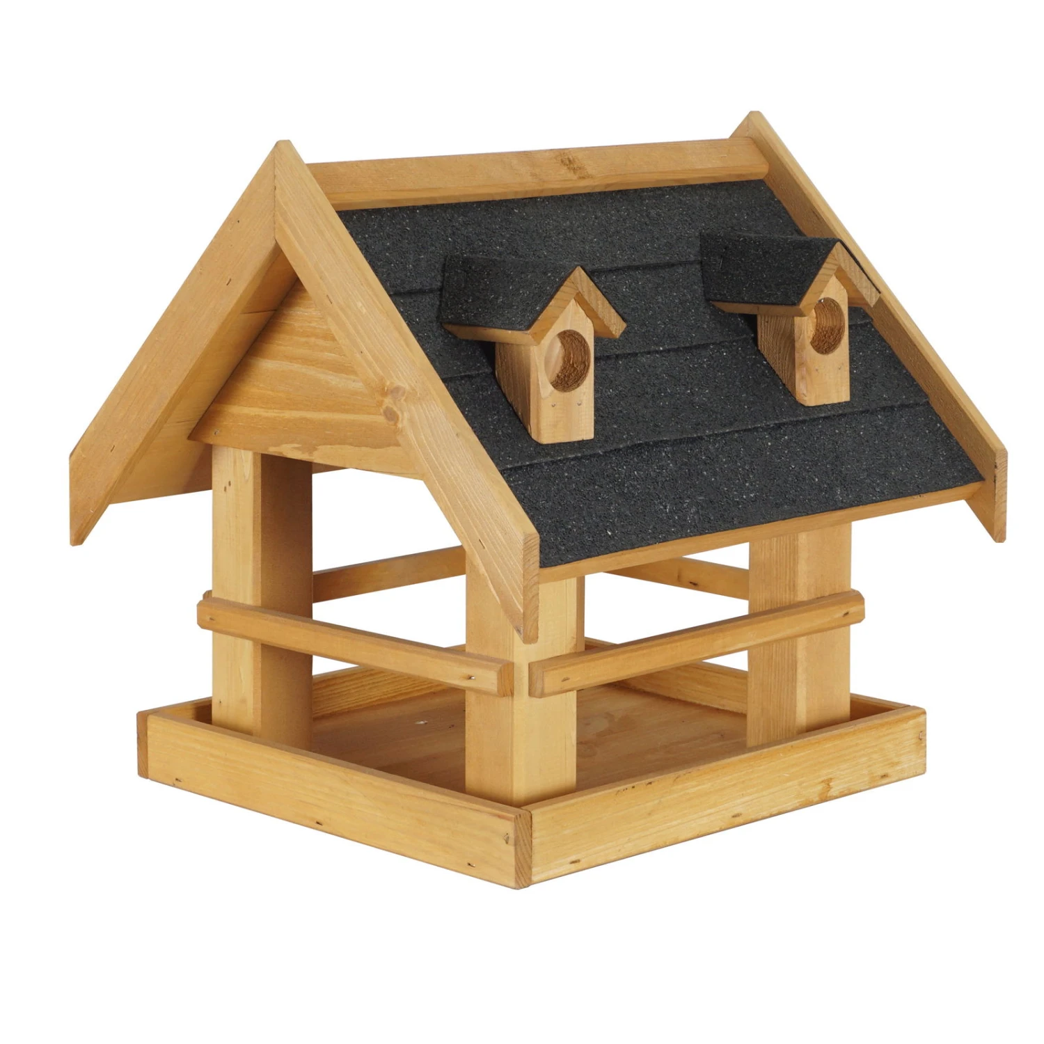 Vogelfutterhaus, Natur, Kiefernholz, 38 X 38 X H 39 Cm 3 Vogelfutterhaus, Natur, Kiefernholz, 38 X 38 X H 39 Cm