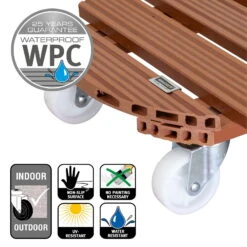 Multi Roller WPC, 150 Kg Tragkraft, Ca. 39 X 39 X 11 Cm -Gartengeschäft Im Freien 0920600467 multi roller wpc terracotta 5 116651