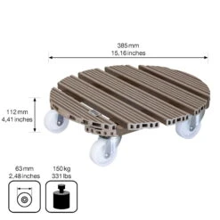 Multi Roller WPC, Tragkraft 150 Kg, Taupe, Ca. 11 X 39 X 39 Cm -Gartengeschäft Im Freien 0920600508 multi roller wpc taupe 4 116700