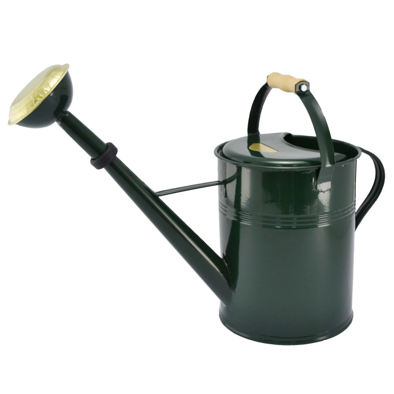 Zinkgießkanne Mit Holzgriff Und Messingbrause, Grün 3 Zinkgießkanne Mit Holzgriff Und Messingbrause, Grün