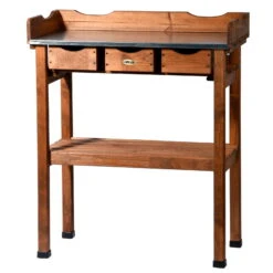 Pflanztisch, Natur, Kiefernholz, 78 X 38 X H91 Cm -Gartengeschäft Im Freien 0940700263 Pflanztisch mit Schubladen 1 118913