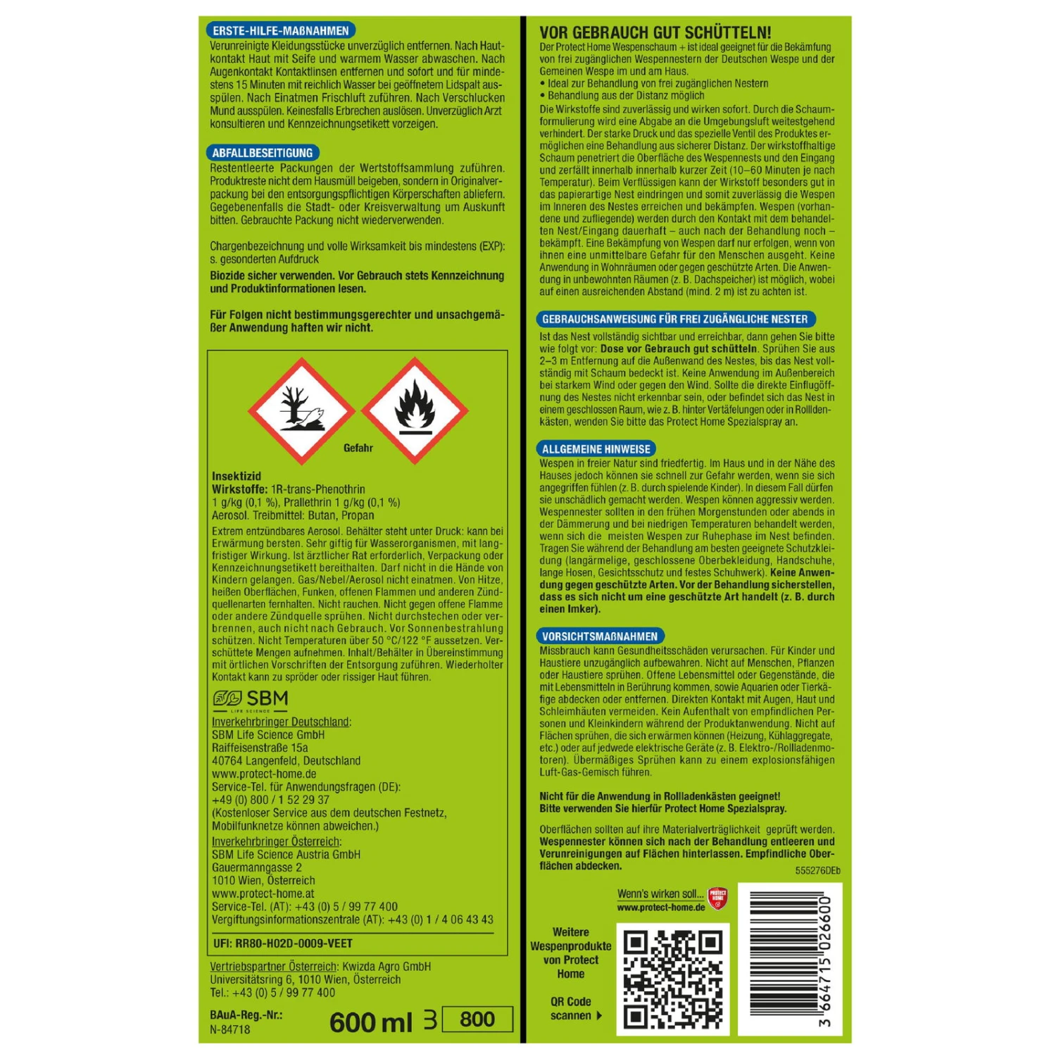 Protect Home FormineX Wespen-Schaum, 600 Ml 4 Protect Home FormineX Wespen-Schaum, 600 Ml – Bild 2