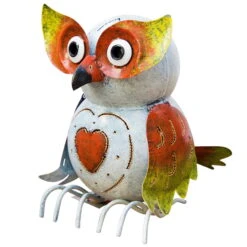 Kölle Eule, Weiss-rot-grün, 32 X 16 X 33 Cm, Handgefertigt, Langlebig -Gartengeschäft Im Freien 0980305623 Koelle Eule weiss rot gruen 32x16x33cm1 64889