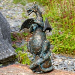 Rottenecker Bronze-Drache Mit Walnuss, Wasserspeiend, 29 X 19 X 11 Cm -Gartengeschäft Im Freien 0980306260 Drache mit Walnuss H29xB19xL11cm1 75588