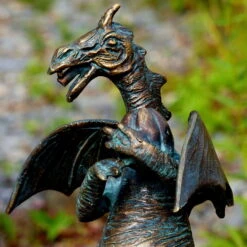 Rottenecker Bronze-Drache Mit Walnuss, Wasserspeiend, 29 X 19 X 11 Cm -Gartengeschäft Im Freien 0980306260 Drache mit Walnuss H29xB19xL11cm2 75587