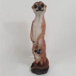 Erdmännchen Mit Kleinem Baby, Braun, Höhe Ca. 29 Cm