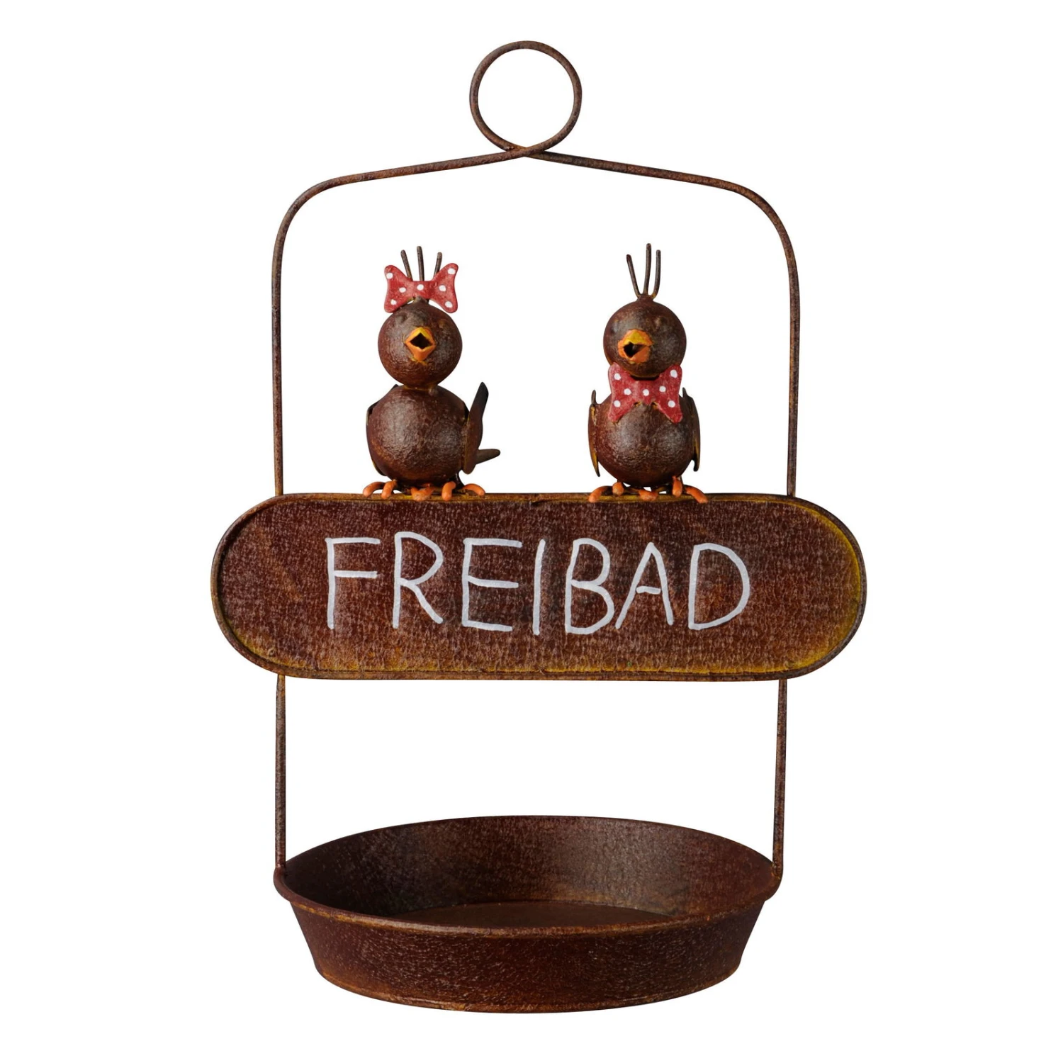 Eisen-Vogelbad 'Freibad', Rost, 28 X 21,5 X H 39,5 Cm 3 Eisen-Vogelbad 'Freibad', Rost, 28 X 21,5 X H 39,5 Cm