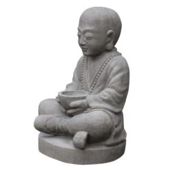 Buddha-Statue, Trockensteinguss, 33 X 30 X 54 Cm -Gartengeschäft Im Freien 0980306820 buddha statue aus trockensteinguss 3 123365