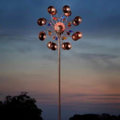 Solarwindrad Venti, Integrierte Solar Glaskugeln, Höhe 130 Cm -Gartengeschäft Im Freien 0980403912 Windrad Venti 64772