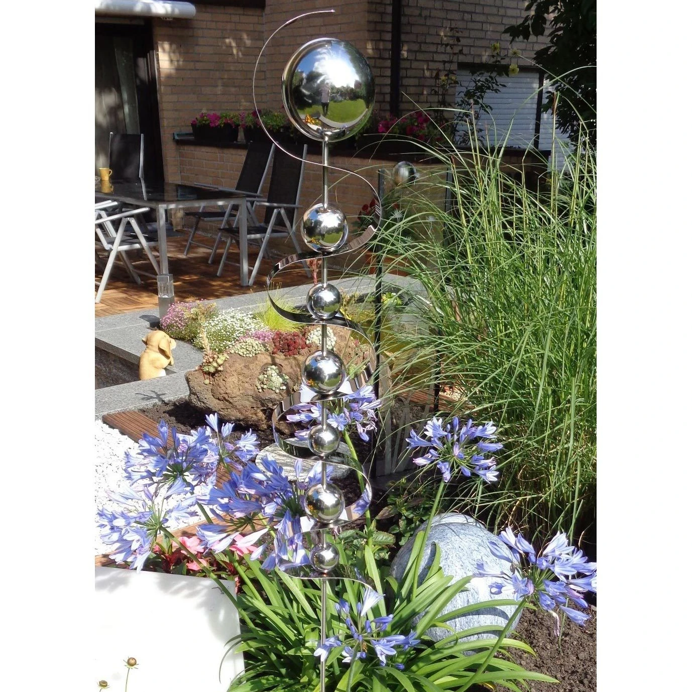 Beetstecker Uranus Aus Edelstahl Mit 7 Kugeln Und Stab, Maße 127 X 12 X 9 Cm 3 Beetstecker Uranus Aus Edelstahl Mit 7 Kugeln Und Stab, Maße 127 X 12 X 9 Cm