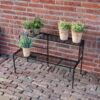 Etagere Mit 2 Ebenen, Faltbar, Schwarz, Ca. 79 X 35 X 48 Cm -Gartengeschäft Im Freien 0980404374 Etagere 2 Ebenen faltbar 97103