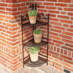 Etagere 1/4, Faltbar, Schwarz, Eisen, Ca. 31 X 31 X 114 Cm -Gartengeschäft Im Freien 0980404376 Etagere 1 4 faltbar 1 97106