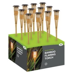 Solar-Bambusfackel Mit Flammeneffekt, Höhe Ca. 90 Cm -Gartengeschäft Im Freien 2950100488 Solar Bambusfackel mit Cool Flame Effekt 90cm 2 126566