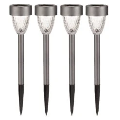 Gartenleuchte 'Cygnus', 4er-Set, Grau, Edelstahl -Gartengeschäft Im Freien 2950100644 Cygnus warmweiss Licht 4er Pack 1 4mal 100291