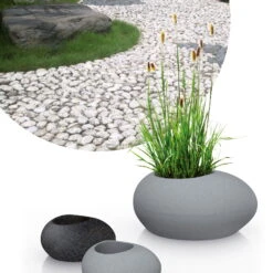 Pflanzstein Flow, Stony Black, L 48 X B 38 X H 23 Cm -Gartengeschäft Im Freien 3210103633 3210103634 3210103635 3210103636 Pflanzstein Flow stony black grey 55927