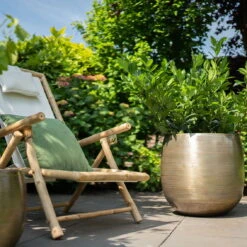 Pflanzgefäß 'Rowen', Gold, Ø 38 X H 30 Cm -Gartengeschäft Im Freien 3210801621 3210801623 Pflanzgefaess Rowen gold 1 114985