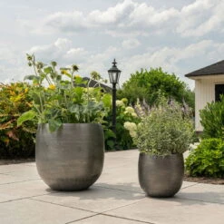 Pflanzgefäß 'Rowen', Silber, Ø 42 X H 41 Cm -Gartengeschäft Im Freien 3210801625 3210801626 3210801627 3210801628 Pflanzgefaess Rowen silber 4 115000