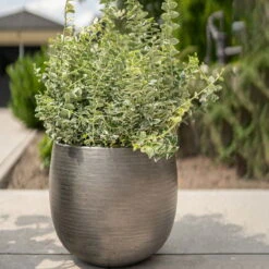 Pflanzgefäß 'Rowen', Silber, Ø 42 X H 41 Cm -Gartengeschäft Im Freien 3210801625 3210801626 3210801627 3210801628 Pflanzgefaess Rowen silber 8 115004