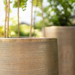 Pflanzgefäß 'Rowen', Gold, Ø 38 X H 62 Cm -Gartengeschäft Im Freien 3210801630 3210801631 3210801632 3210801633 Pflanzgefaess Rowen gold 3 115016 1