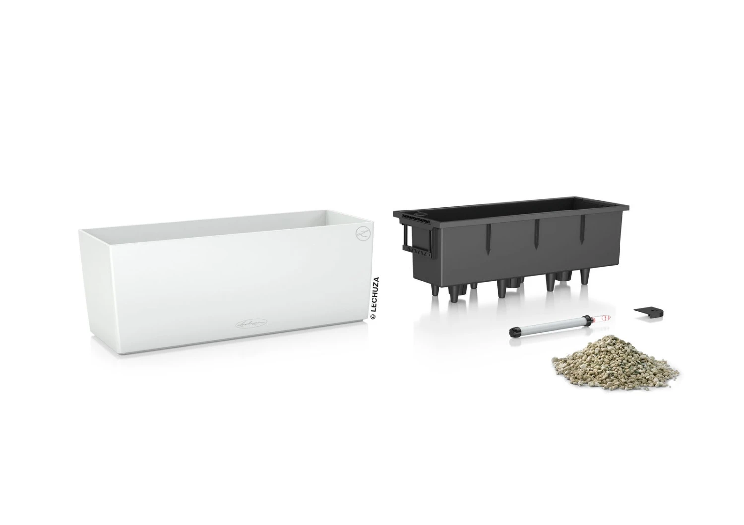 LECHUZA Balconera Color All-in-One-Set, Weiß, 50 X 19 X 19 Cm – Bild 3