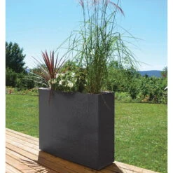 Pflanzkasten Graphit Crunch High, Anthrazit, Wasserdicht, Doppelwandig -Gartengeschäft Im Freien 3230101031 Pflanzkasten Graphit Crunch High anthrazit L99 5xB29 5xH78 5cm 63l 3 59181