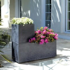 Pflanztrog 'Volcania Dado', Anthrazit, L 39,5 X B 39,5 X H 43,5 Cm -Gartengeschäft Im Freien 3230101084 Pflanztrog Volcania Dado anthrazit 39x39xH43cm 31Ltr2 75429