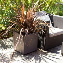 Pflanztrog 'Volcania Dado', Anthrazit, L 39,5 X B 39,5 X H 43,5 Cm -Gartengeschäft Im Freien 3230101084 Pflanztrog Volcania Dado anthrazit 39x39xH43cm 31Ltr7 75427