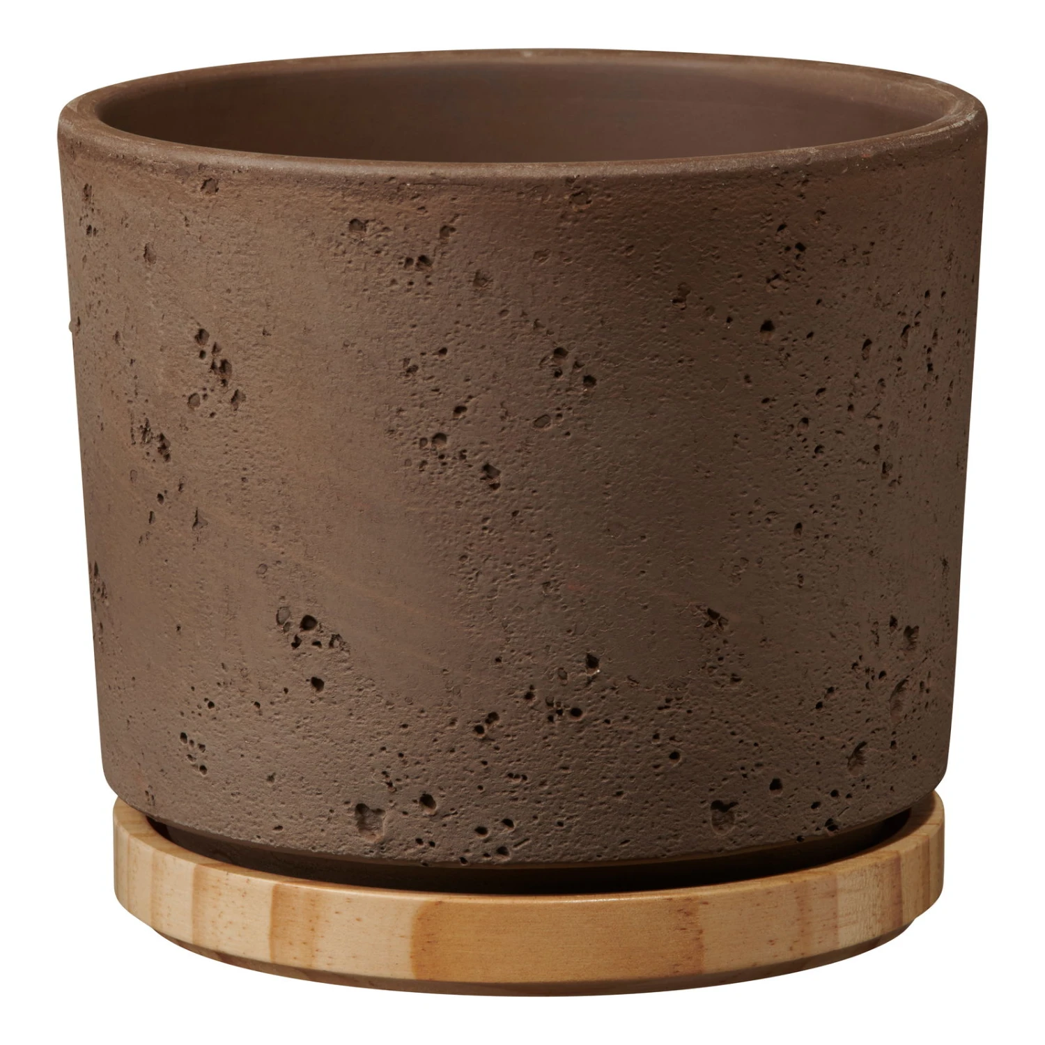 Übertopf Paros Deluxe, Keramik & Holz, Sandgrau, 23 Cm 3 Übertopf Paros Deluxe, Keramik & Holz, Sandgrau, 23 Cm