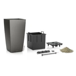 LECHUZA Cubico Premium 30, Anthrazit-metallic, All-in-One-Set, 30x30, H:56 Cm -Gartengeschäft Im Freien 3325100090 Cubico Premium22 anthrazit All in One Set 22x22x41cm RGB 3 7753