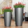 LECHUZA Rondo Premium, All-in-One-Set, Anthrazit-metallic, Ø 33 Cm, H:56 Cm -Gartengeschäft Im Freien 3325100130 Rondo Premium32 anthrazit All in One Set D33xH56cm RGB 1 7576