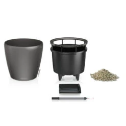 LECHUZA Classico Premium 50 LS, Anthrazit-metallic, All-in-One-Set, Ø 50 Cm H:47 Cm -Gartengeschäft Im Freien 3325100286 Classico Premium 50LS anthrazit All in One Set D50xH47cm RGB 2 8002