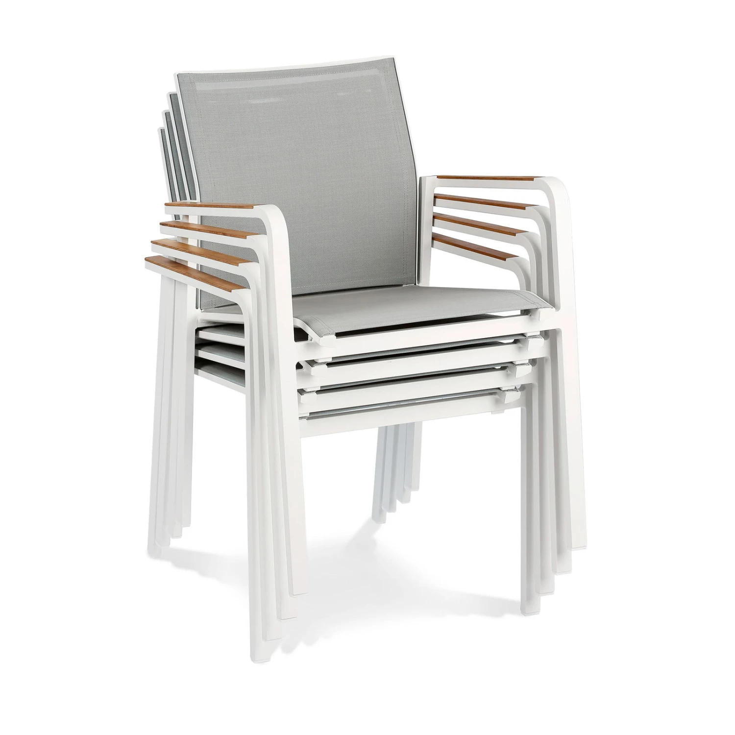 Best Stapelsessel "Paros" Mit Teak-Armlehnen, Filigran, Rostfrei, Komfortabel 4 Best Stapelsessel "Paros" Mit Teak-Armlehnen, Filigran, Rostfrei, Komfortabel – Bild 2