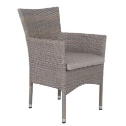 Stapelsessel Capri - Kölle Mixed Brown / Robust, Schlicht, Pflegeleicht -Gartengeschäft Im Freien 3910302350 Stapelsessel Capri Koelle mixed Brown inkl Auflage royal stone 2 59088