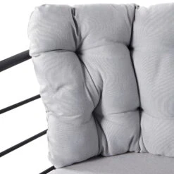 4-teilige Lounge-Gruppe 'Bella', Schwarz, Inklusive Auflagen -Gartengeschäft Im Freien 3910302533 Alu Loungergruppe Bella 4tlg schwarz inkl Kissen hellgrau8 74492