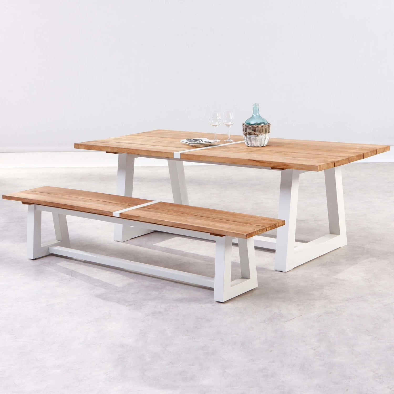 Best Alu-Bank Campione, Teakholz, Weiß, 45 X 220 X 40 Cm 6 Best Alu-Bank Campione, Teakholz, Weiß, 45 X 220 X 40 Cm – Bild 4