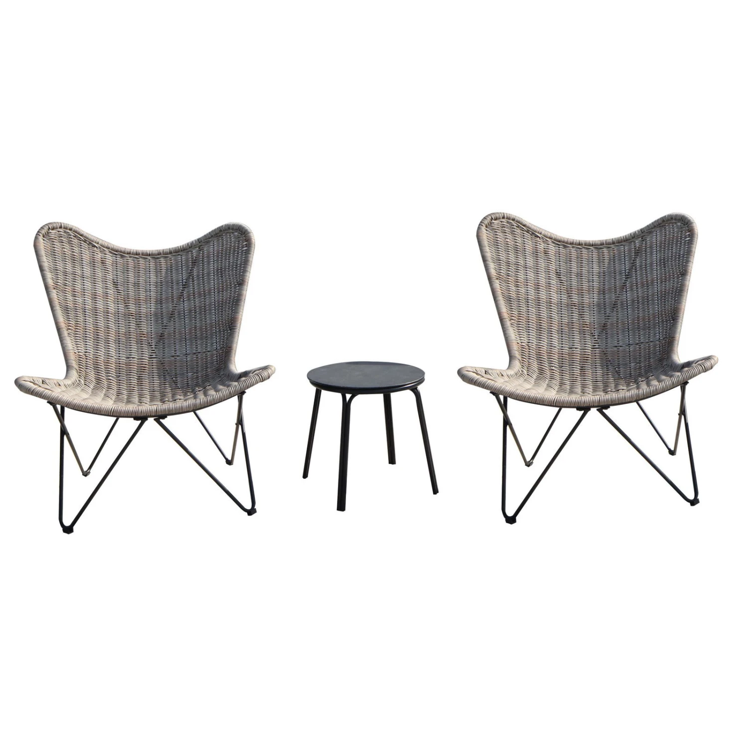 Bistro-Set 'Butterfly', 3-tlg., Braun 4 Bistro-Set 'Butterfly', 3-tlg., Braun – Bild 2