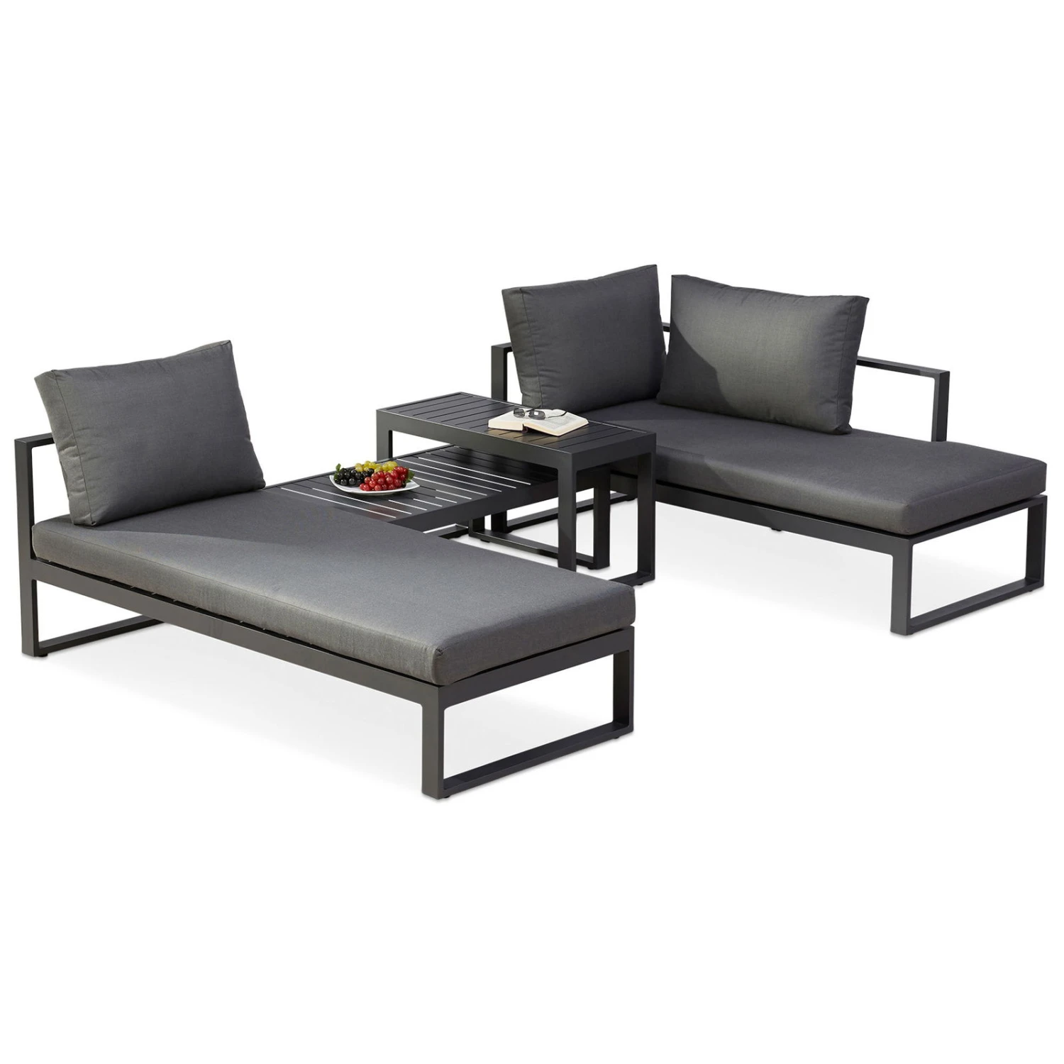 Best Loungegruppe 'Navarino', 4lgt., Anthrazit 5 Best Loungegruppe 'Navarino', 4lgt., Anthrazit – Bild 3