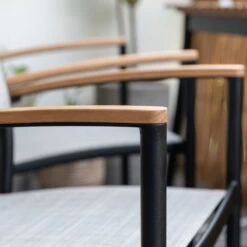 Stapelsessel 'Vera', Mattschwarz/birkengrau, Ca. 83 X 55 X 55 Cm -Gartengeschäft Im Freien 3910302710 Alu Stapelsessel Vera matt schwarz Textilen birkengrau 21 14 119303