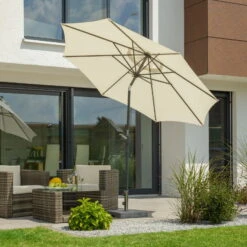 Mittelstockschirm 'Harlem', Ø Ca. 270 Cm, Natur