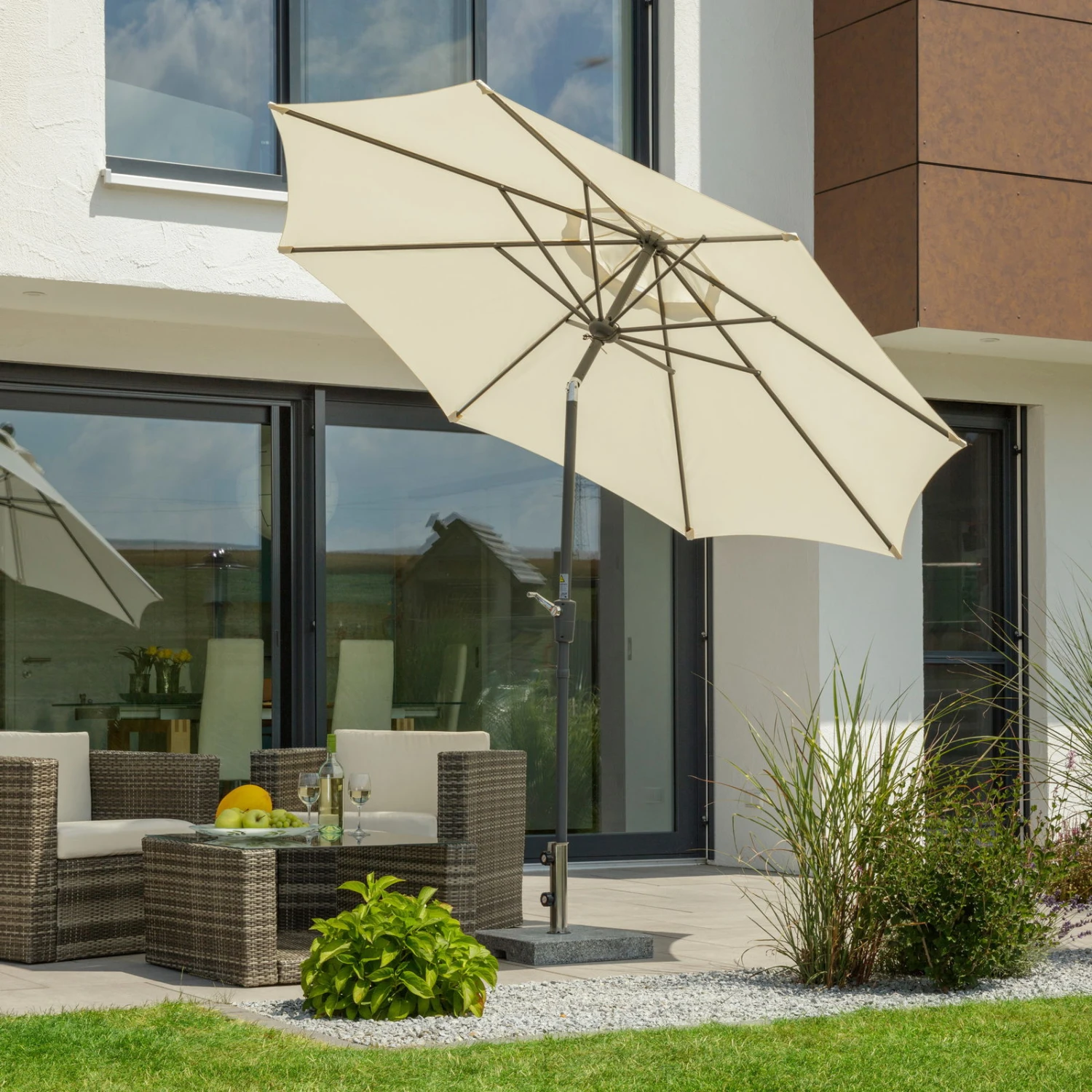 Mittelstockschirm 'Harlem', Ø Ca. 270 Cm, Natur 3 Mittelstockschirm 'Harlem', Ø Ca. 270 Cm, Natur