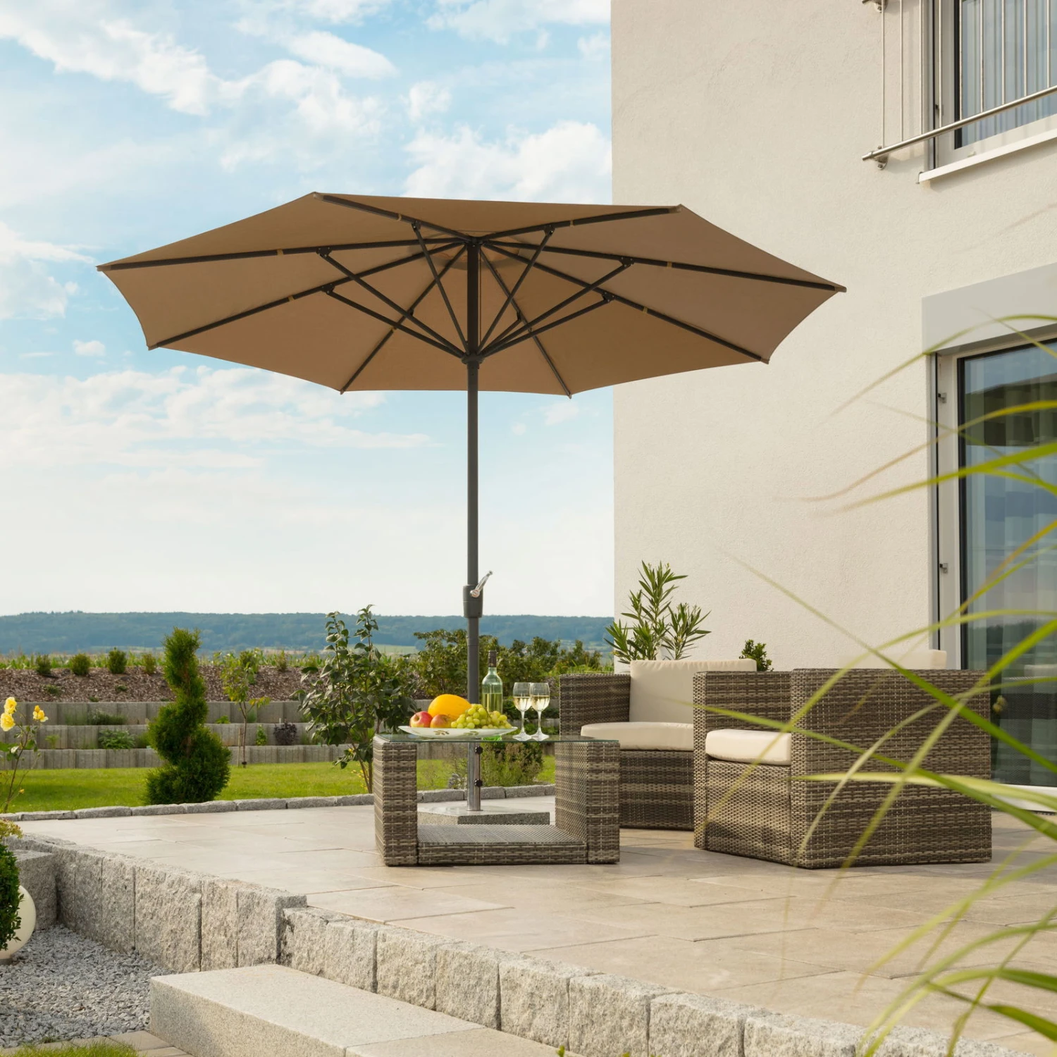 Mittelstockschirm 'Korsika', Ø Ca. 320 Cm 3 Mittelstockschirm 'Korsika', Ø Ca. 320 Cm