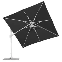 Pendelschirm 'Rhodos Twist Bianco', Ca. 300 X 300 Cm -Gartengeschäft Im Freien 3910503195 Sonnenschirm Rhodos Twist Bianco anthrazit 11 90638