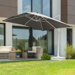 Pendelschirm 'Rhodos Twist Bianco', Ca. 300 X 300 Cm -Gartengeschäft Im Freien 3910503195 Sonnenschirm Rhodos Twist Bianco anthrazit 5 90647