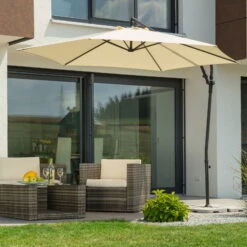 Pendelschirm 'Genua', Ø Ca. 300 Cm, Natur -Gartengeschäft Im Freien 3910503207 Ampelschirm Genua natur 4 90685