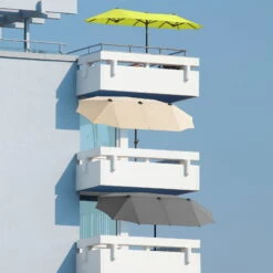 Sonnenschirm 'Salerno', Silbergrau, Ca. 300 X 150 Cm -Gartengeschäft Im Freien 3910503334 Sonnenschirm Salerno ca 300x150cm silbergrau 16 119230