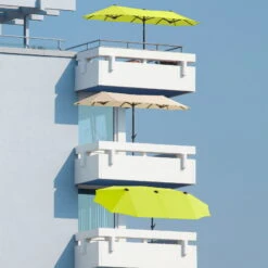 Sonnenschirm 'Salerno', Silbergrau, Ca. 300 X 150 Cm -Gartengeschäft Im Freien 3910503334 Sonnenschirm Salerno ca 300x150cm silbergrau 23 119225