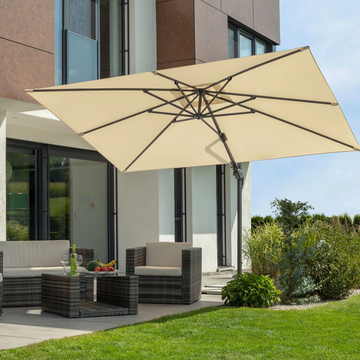 Sonnenschirm 'Rhodos Twist', 350 X 260 Cm, Natur 3 Sonnenschirm 'Rhodos Twist', 350 X 260 Cm, Natur